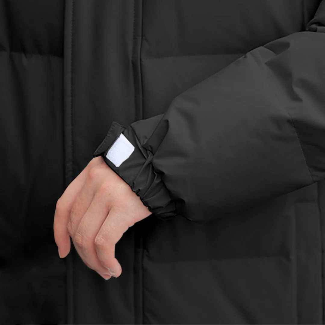 abbee Black 3XL Winter Hooded Overcoat Long Jacket Stylish Lightweight Quilted Warm Puffer Coat