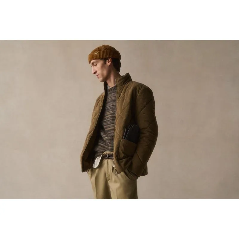 Barbour Cord Liddesdale Mens Quilted Jacket - Fossil