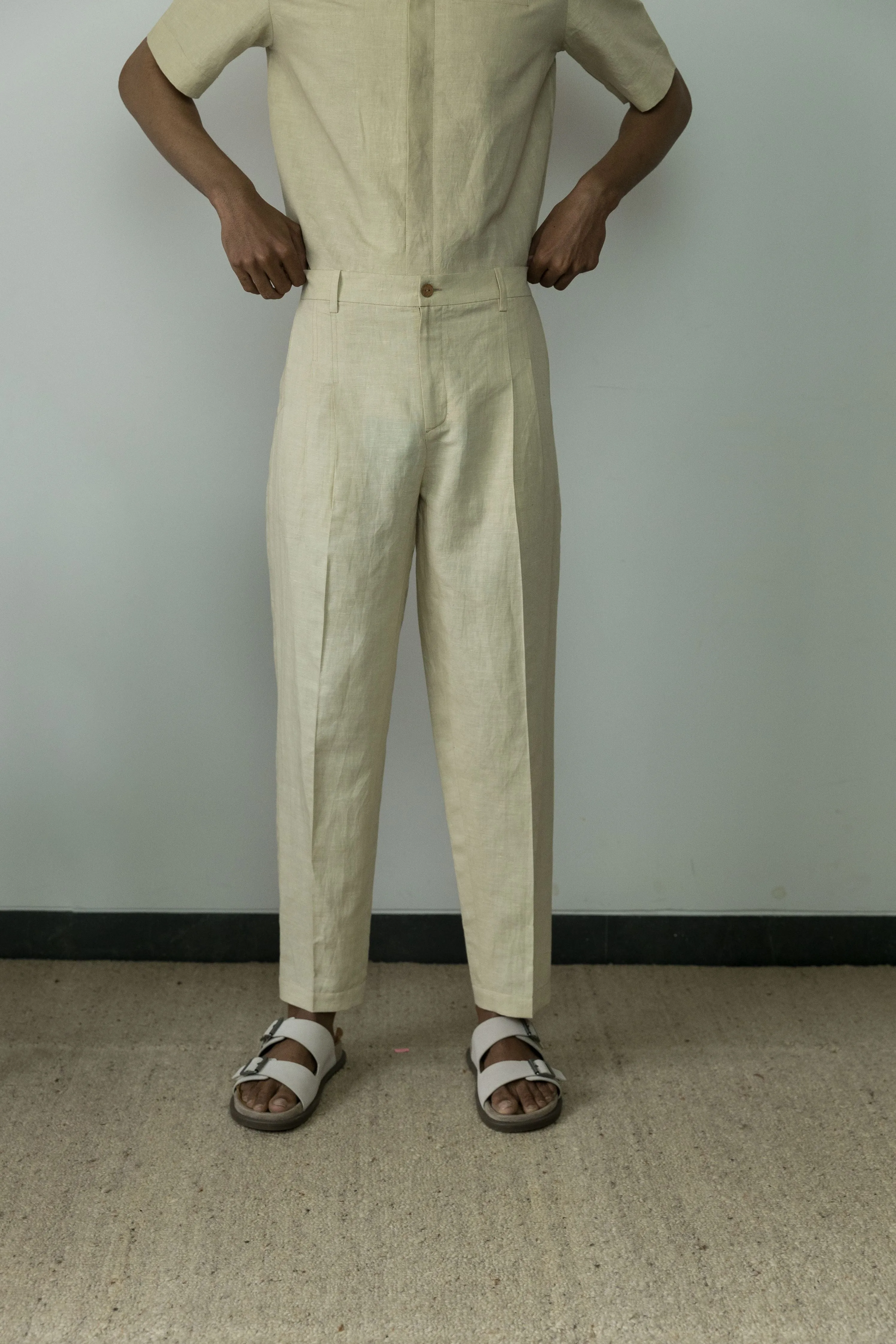 Beige Casual Pants