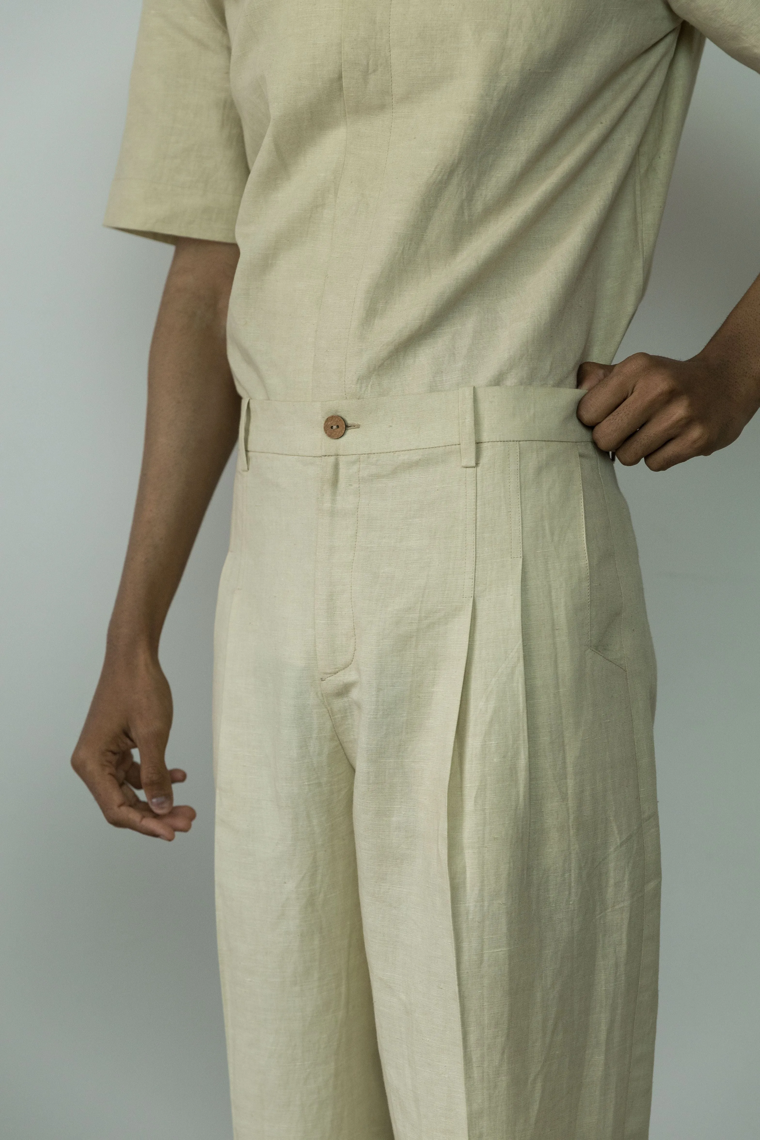 Beige Casual Pants