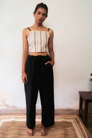 Black Casual Cotton Pants