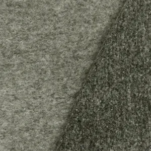 Blizzard Gray Texture Wool-Poly Brushed Back Fleece Knit Fabric