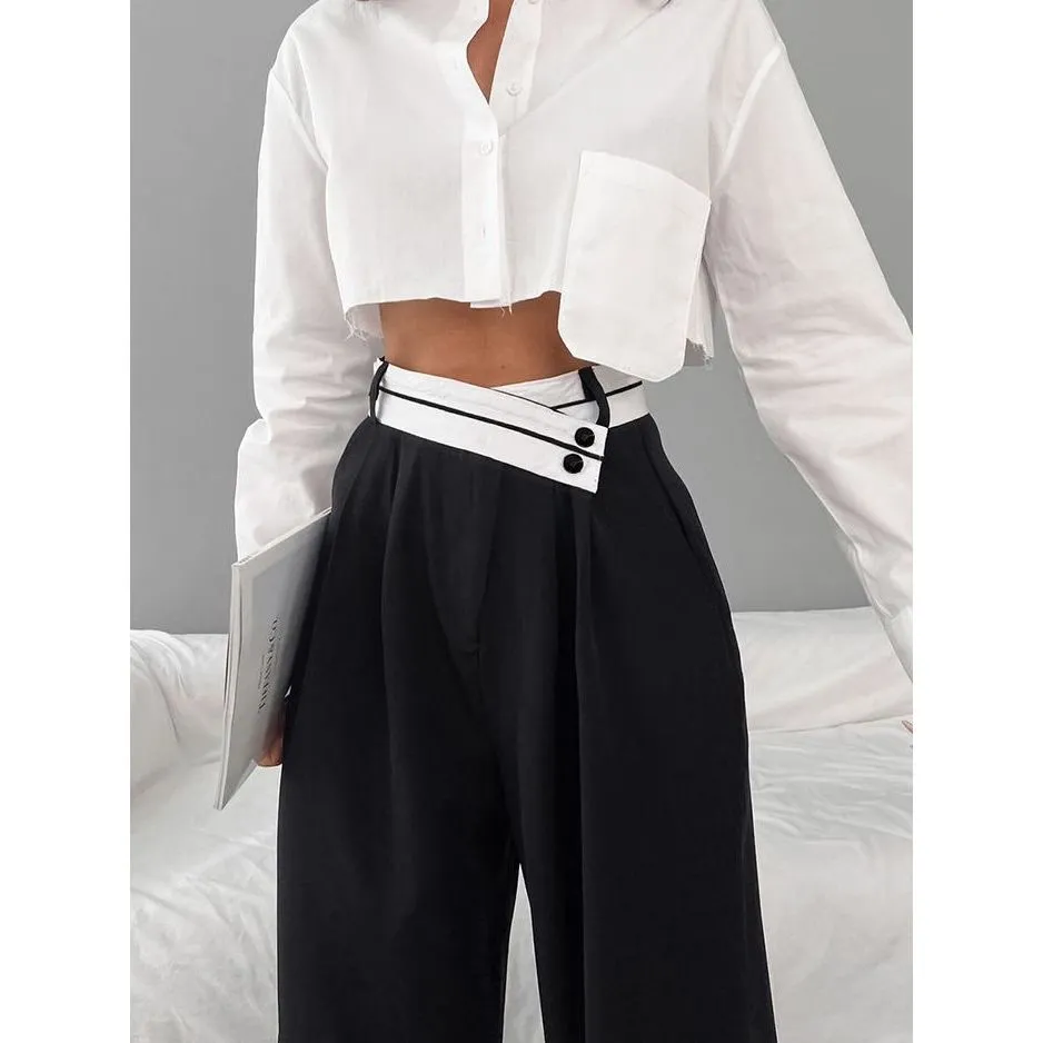 Casual drape mopping pants