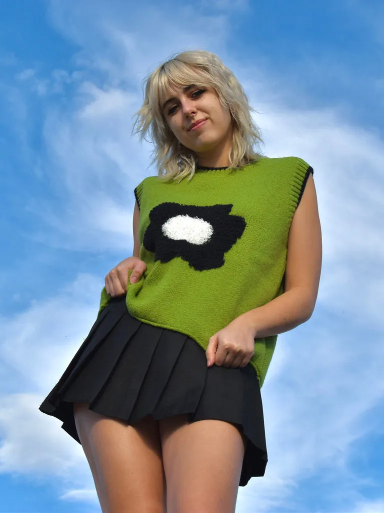 Daisy Design Sweater Vest - Green