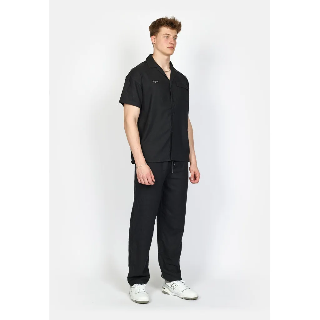DPBaggy Linen Blend Pants - Black