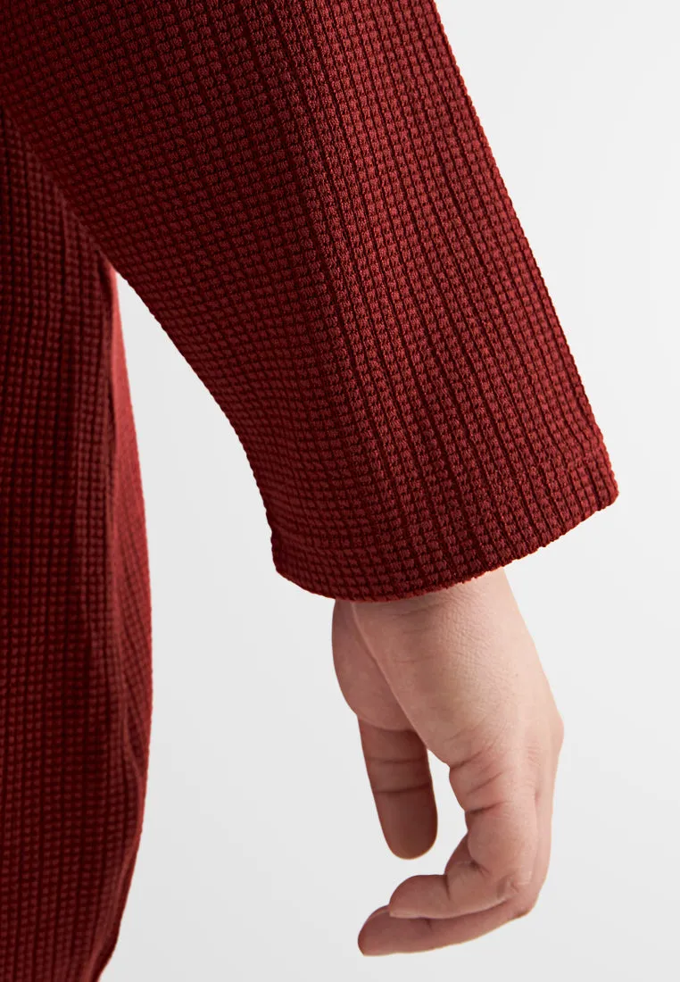 Hettie Waffle Casual Hoodie Dress