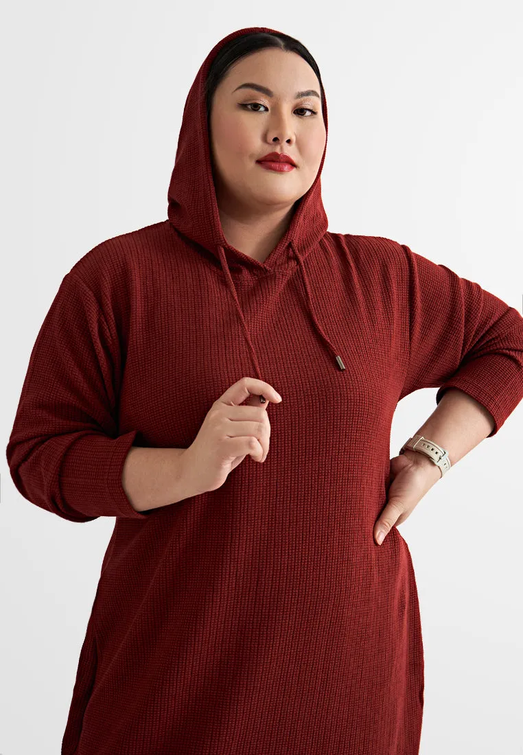 Hettie Waffle Casual Hoodie Dress