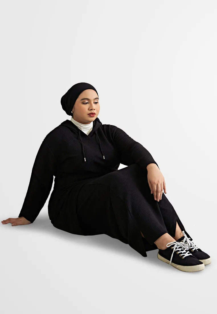 Hettie Waffle Casual Hoodie Dress