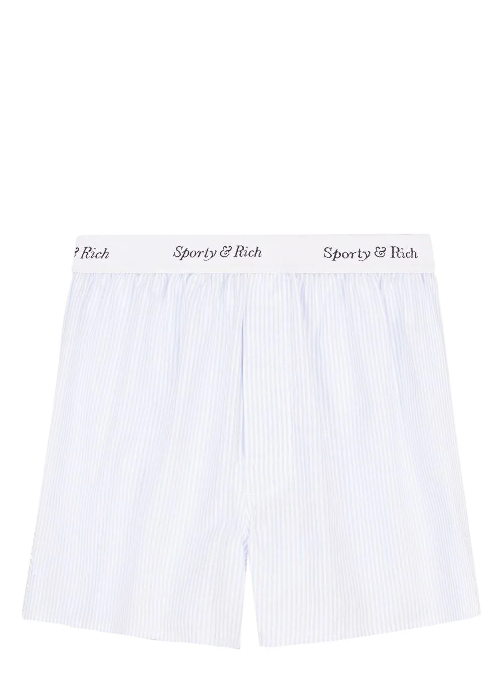 logo-waistband striped cotton shorts