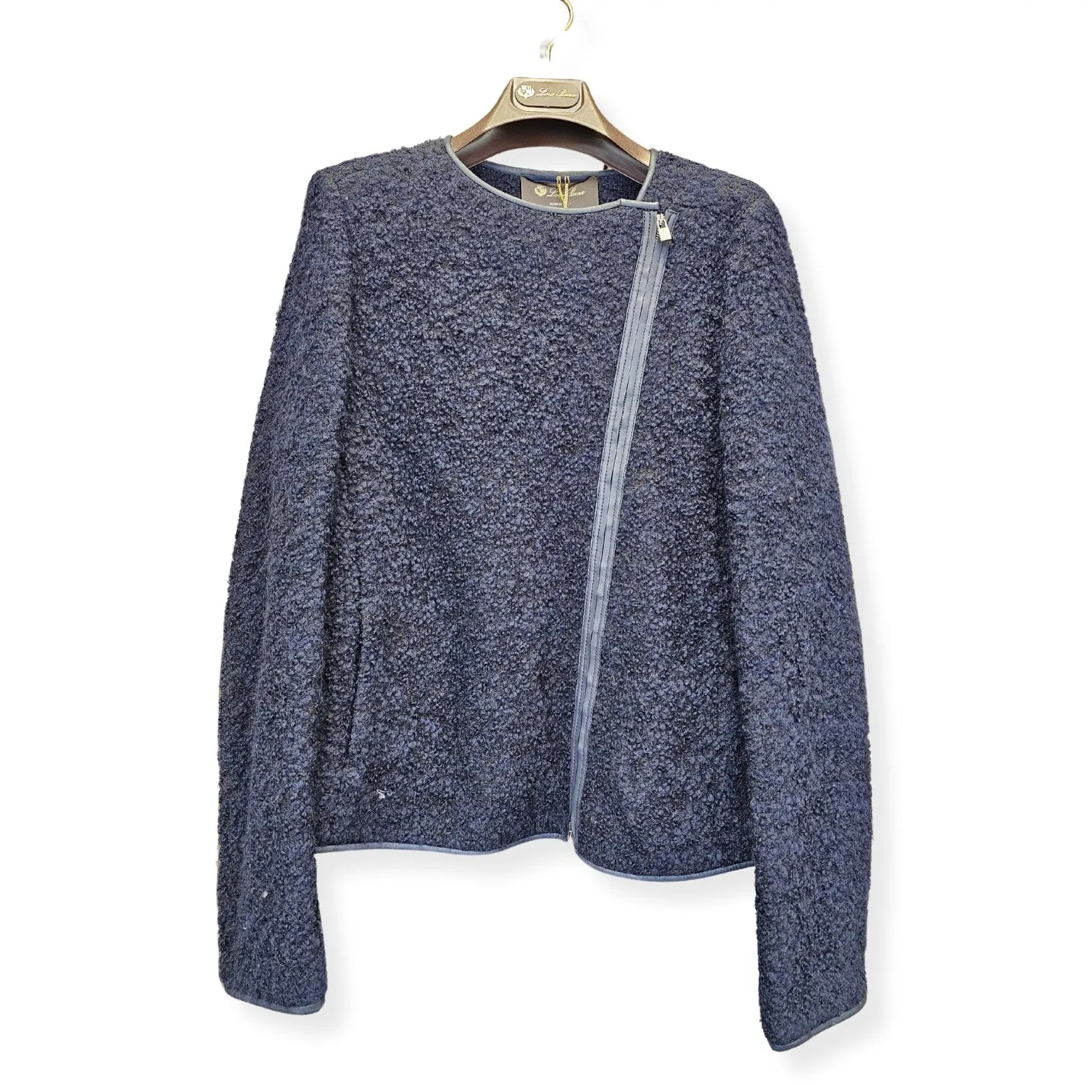 Loro Piana Biker Zip Jacket in Navy Cashmere
