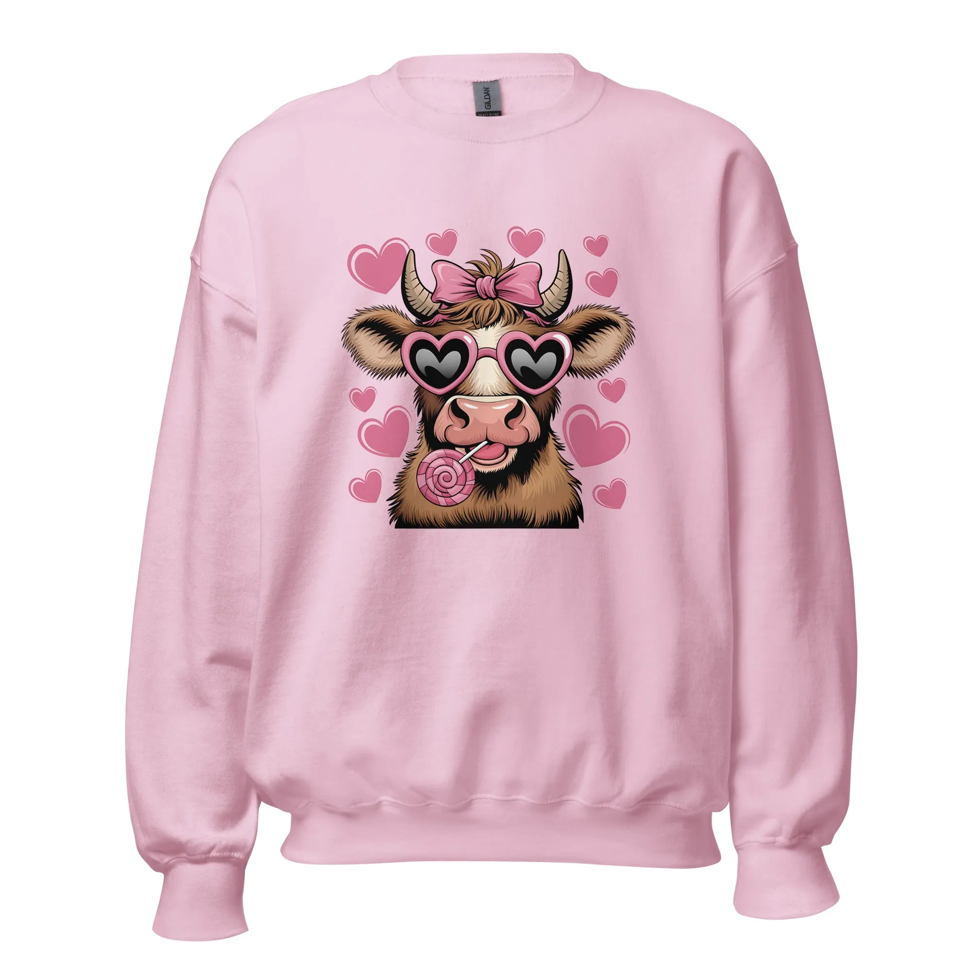 Love Highland Pink - Valentine’s Day Sweatshirt – Cozy & Stylish Love-Inspired