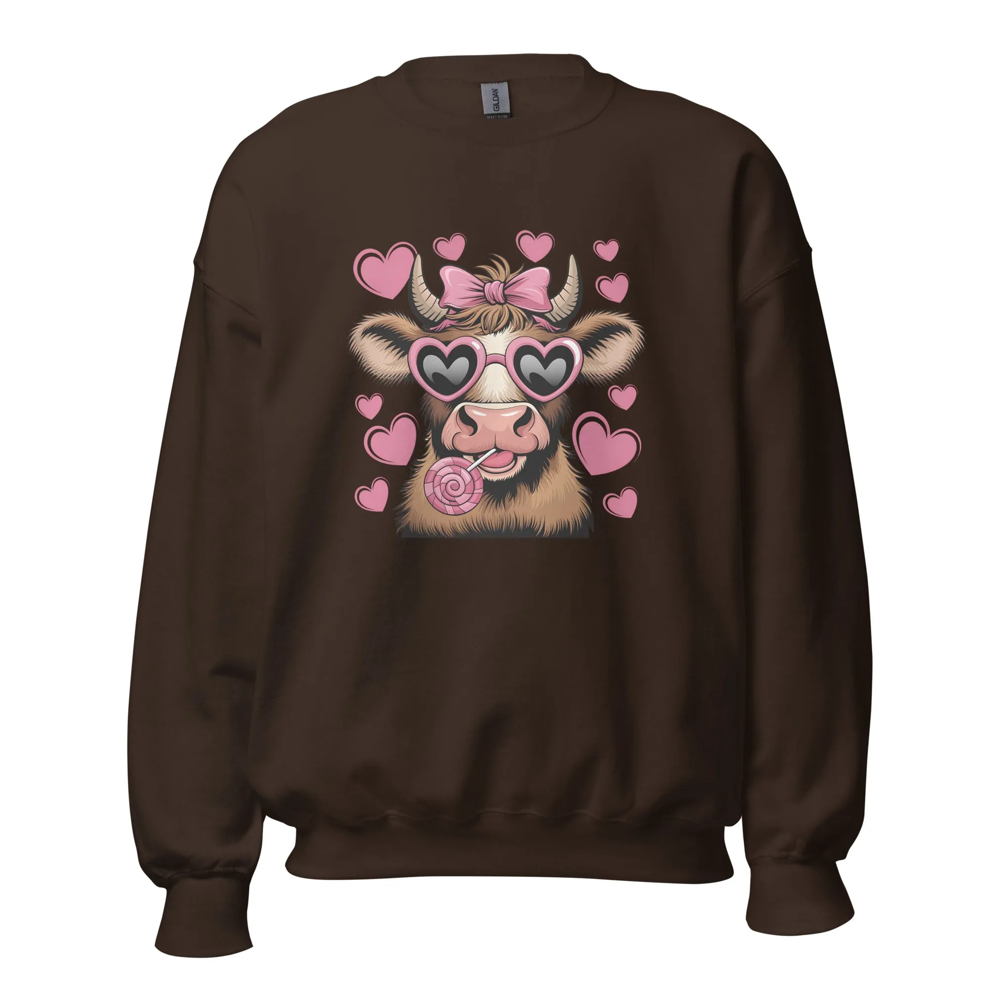 Love Highland Pink - Valentine’s Day Sweatshirt – Cozy & Stylish Love-Inspired