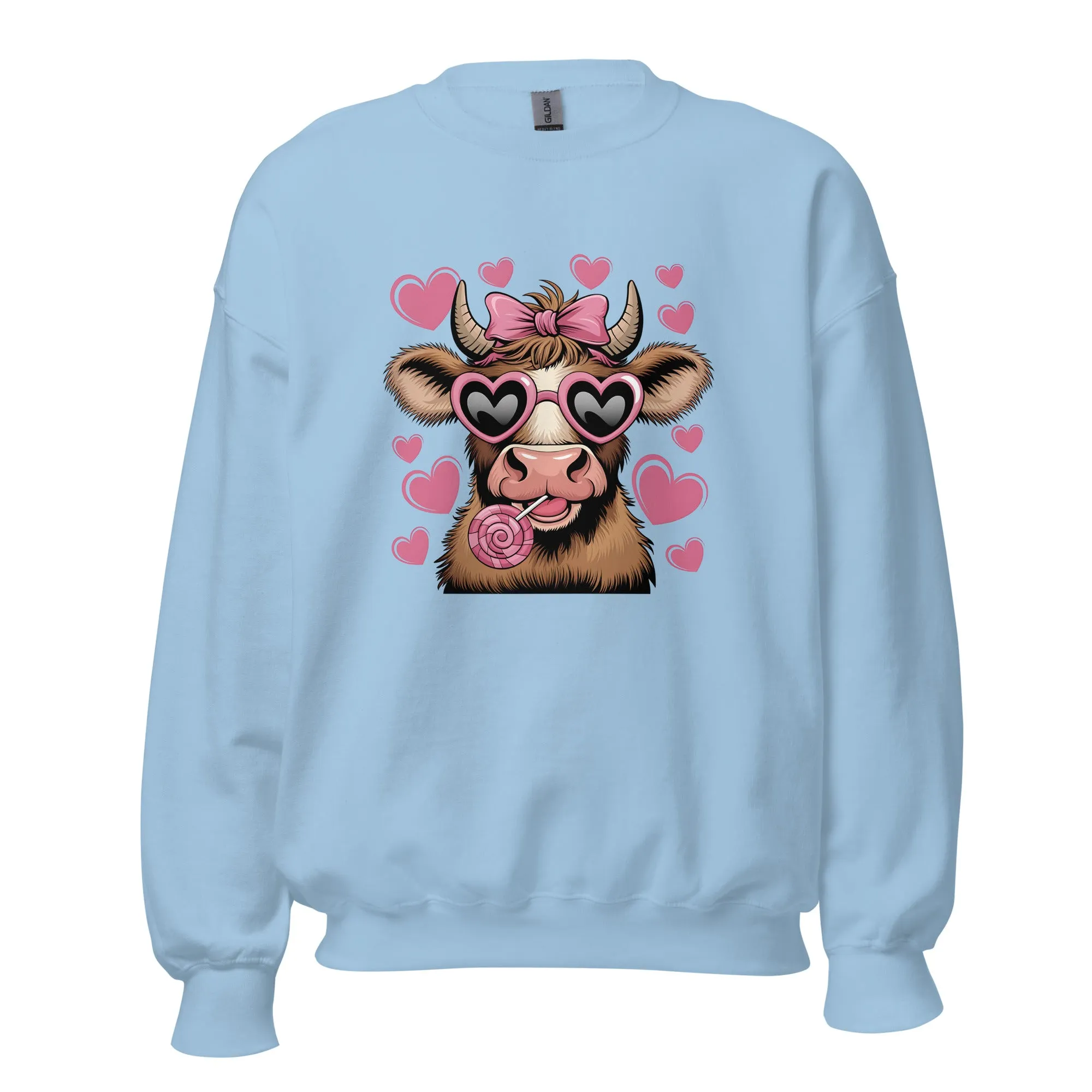 Love Highland Pink - Valentine’s Day Sweatshirt – Cozy & Stylish Love-Inspired
