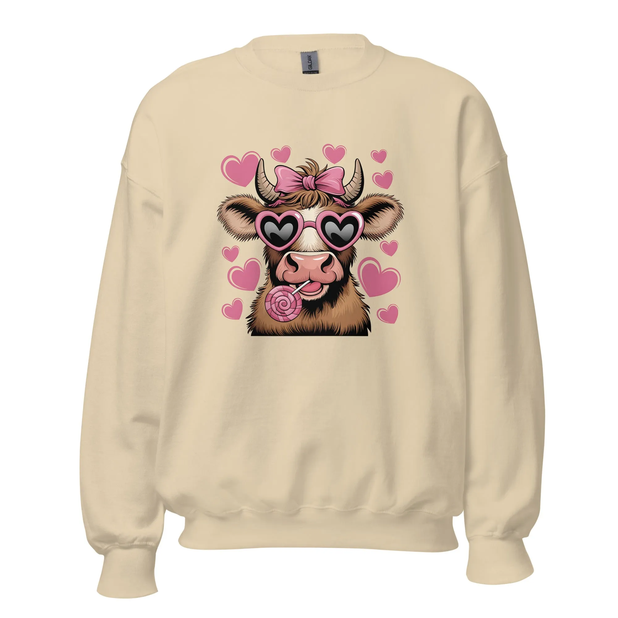 Love Highland Pink - Valentine’s Day Sweatshirt – Cozy & Stylish Love-Inspired