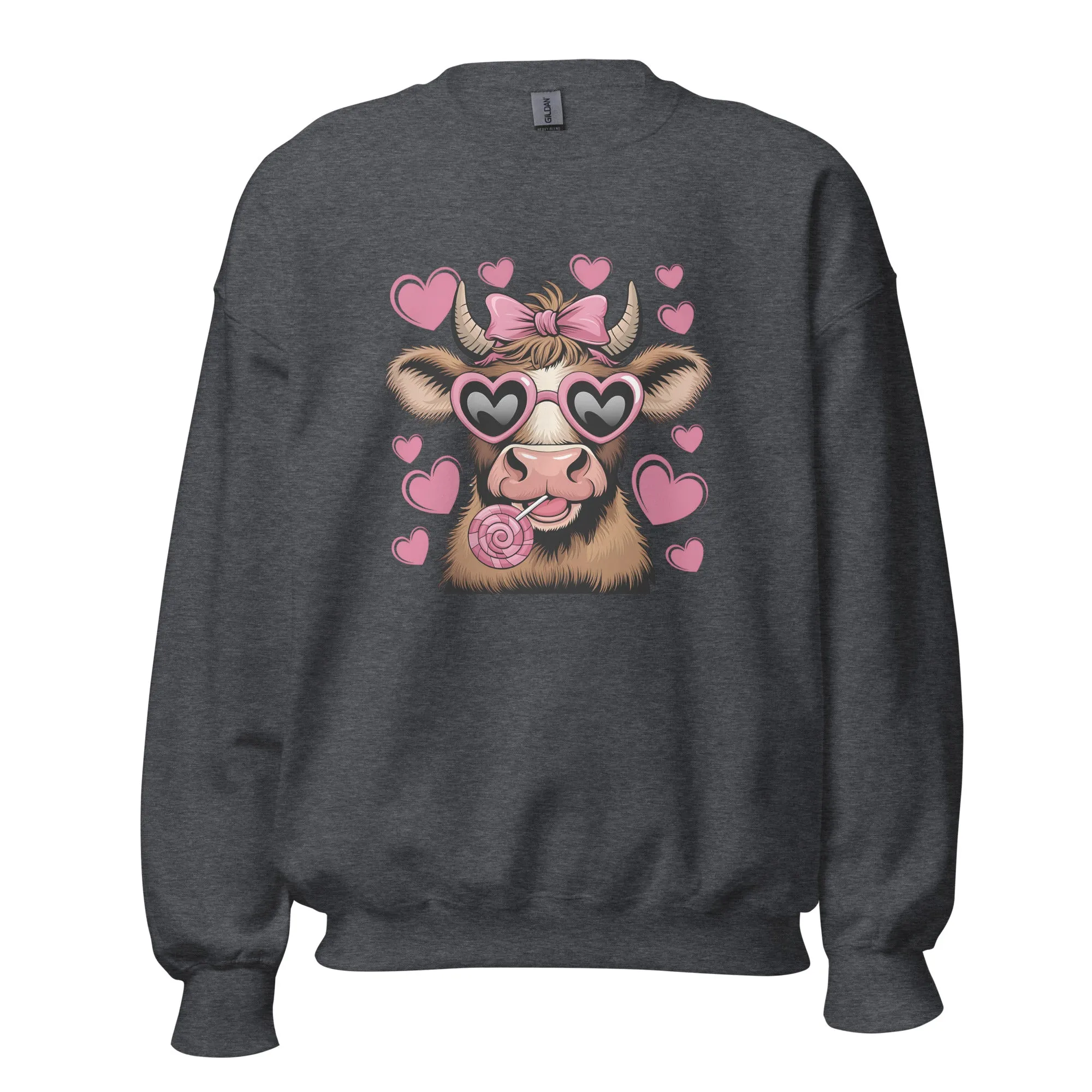 Love Highland Pink - Valentine’s Day Sweatshirt – Cozy & Stylish Love-Inspired