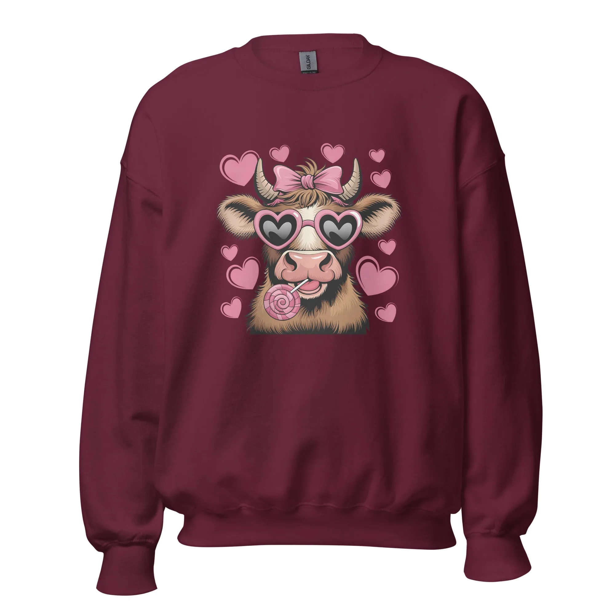 Love Highland Pink - Valentine’s Day Sweatshirt – Cozy & Stylish Love-Inspired
