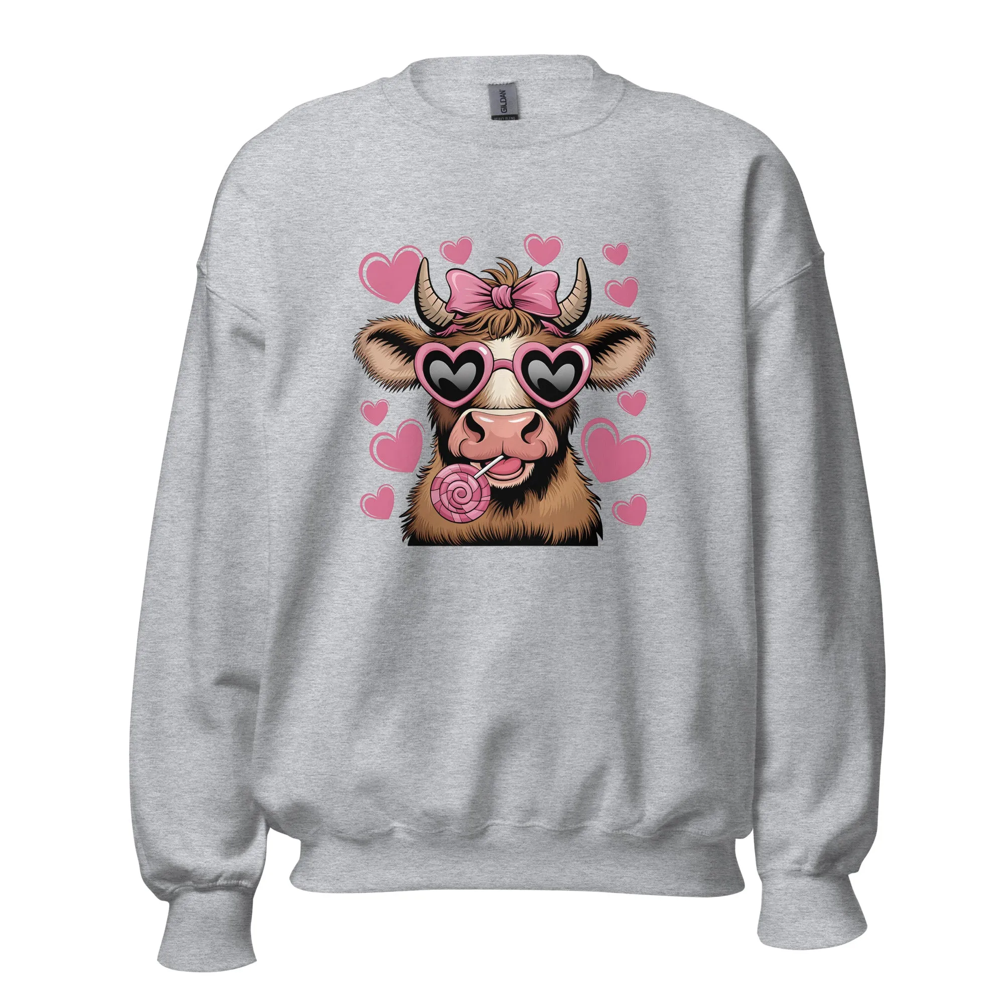 Love Highland Pink - Valentine’s Day Sweatshirt – Cozy & Stylish Love-Inspired