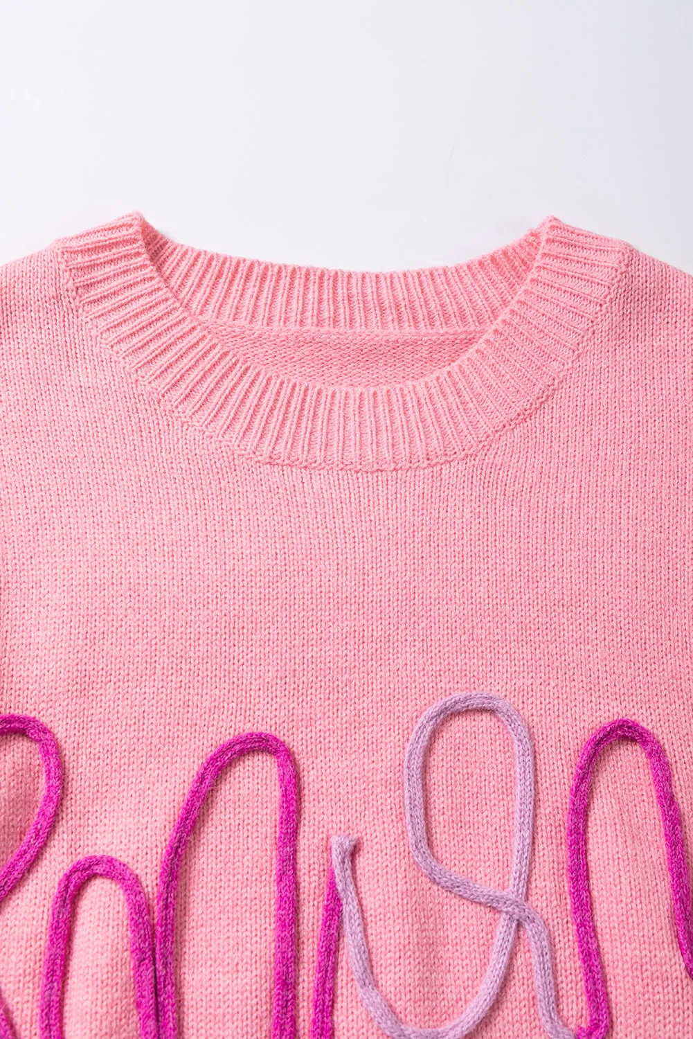 Maxine Mom Tinsel Front Short Sleeve Sweater