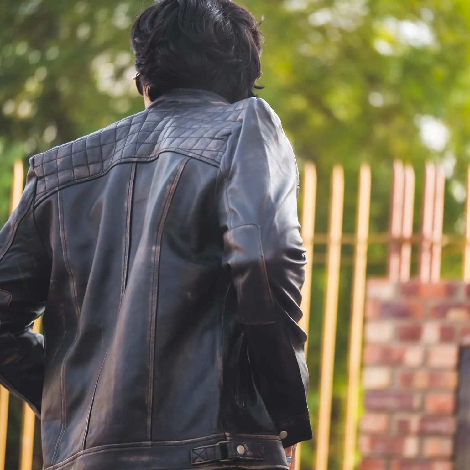 Men's Diamond Style Cafe Racer Distressed Leather Jacket