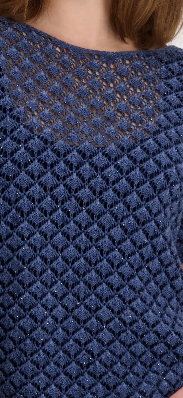 Monari Sweater Ajour Jewellery - Navy