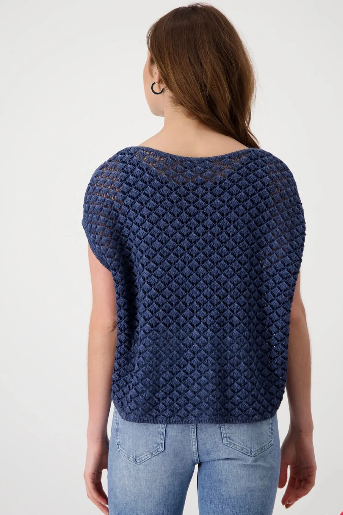 Monari Sweater Ajour Jewellery - Navy
