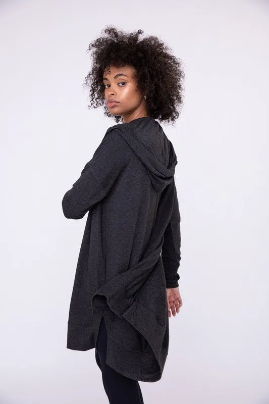 Mono B Longline Hooded Cardigan with Pockets