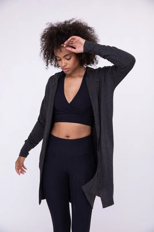 Mono B Longline Hooded Cardigan with Pockets