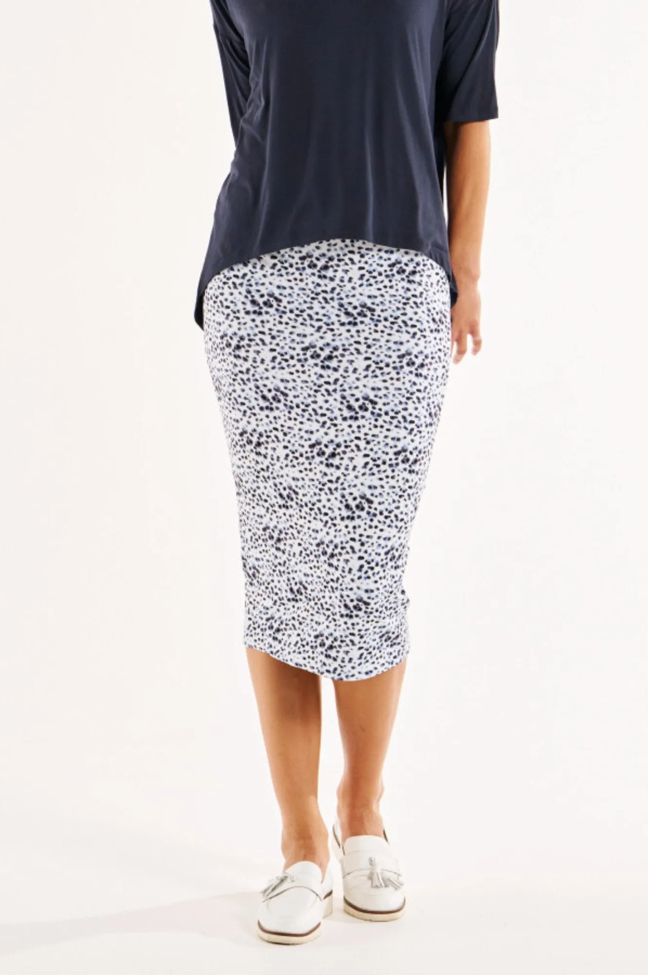 Penelope Reversable Skirt - Petrol/Snow Leopard