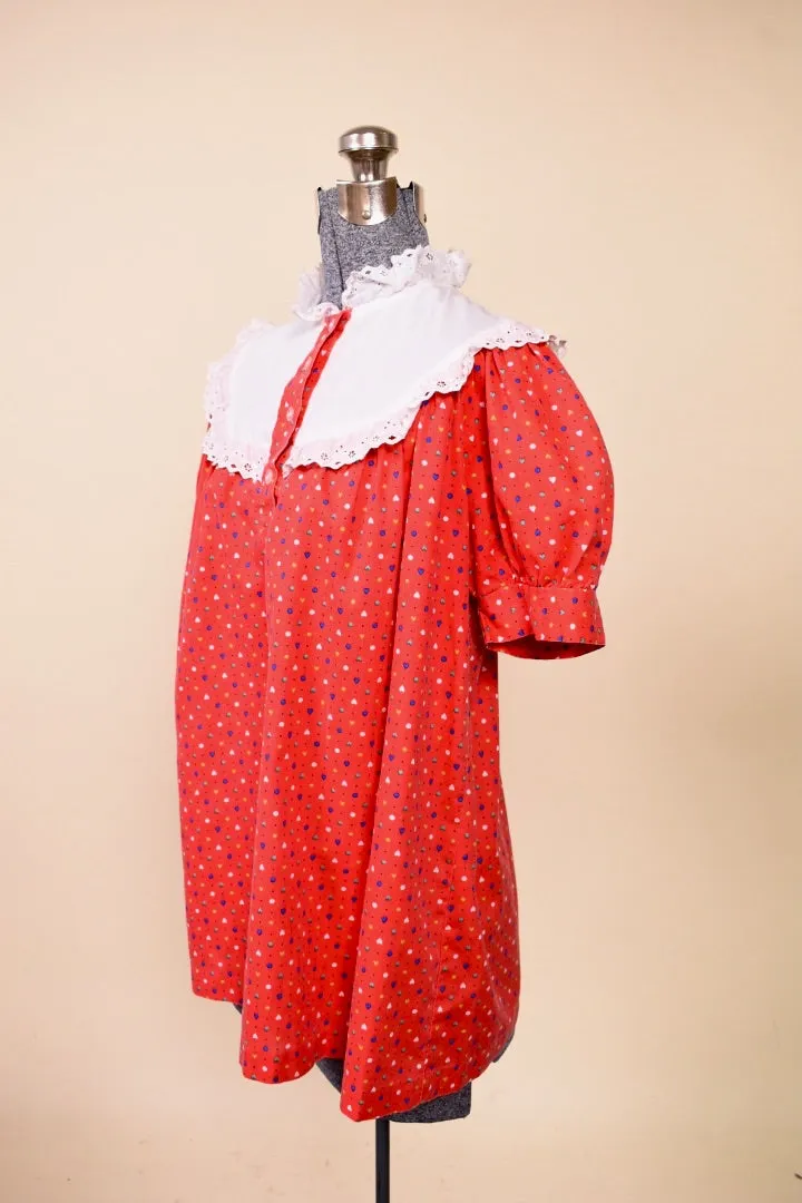 Red 70s Heart Babydoll Top By Sears Maternity