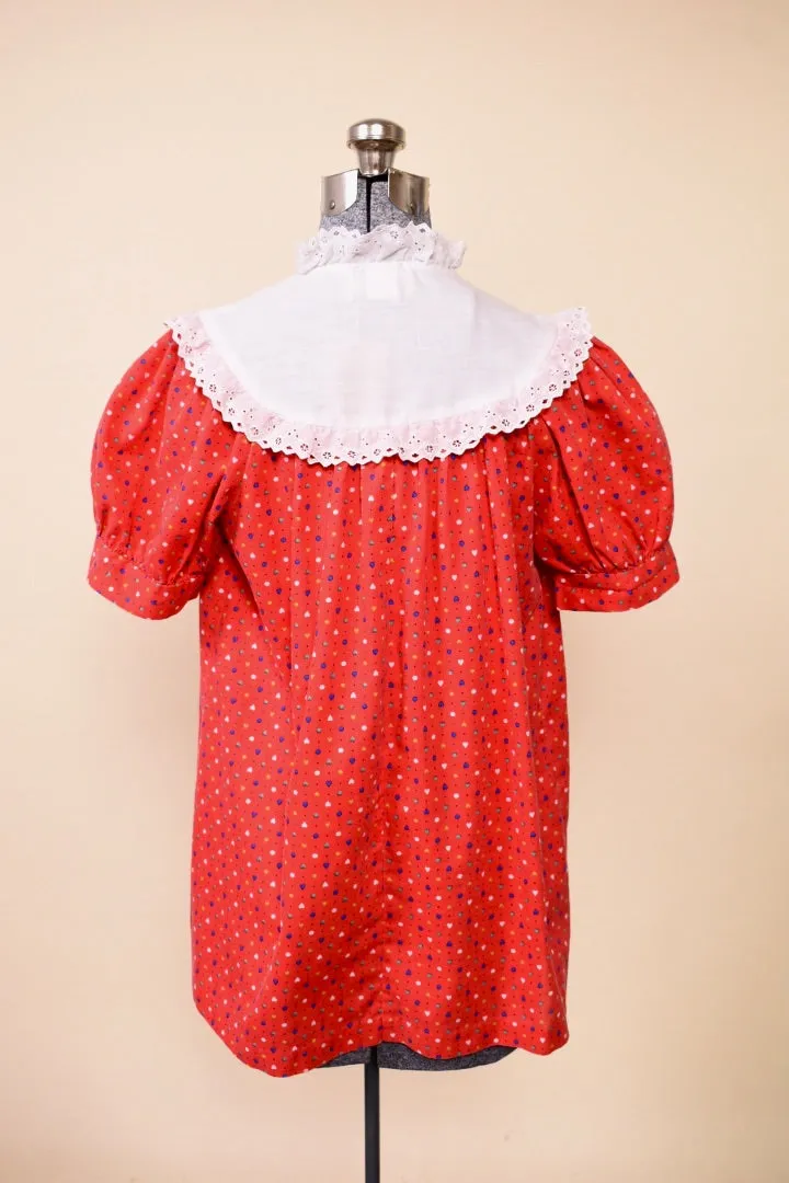 Red 70s Heart Babydoll Top By Sears Maternity