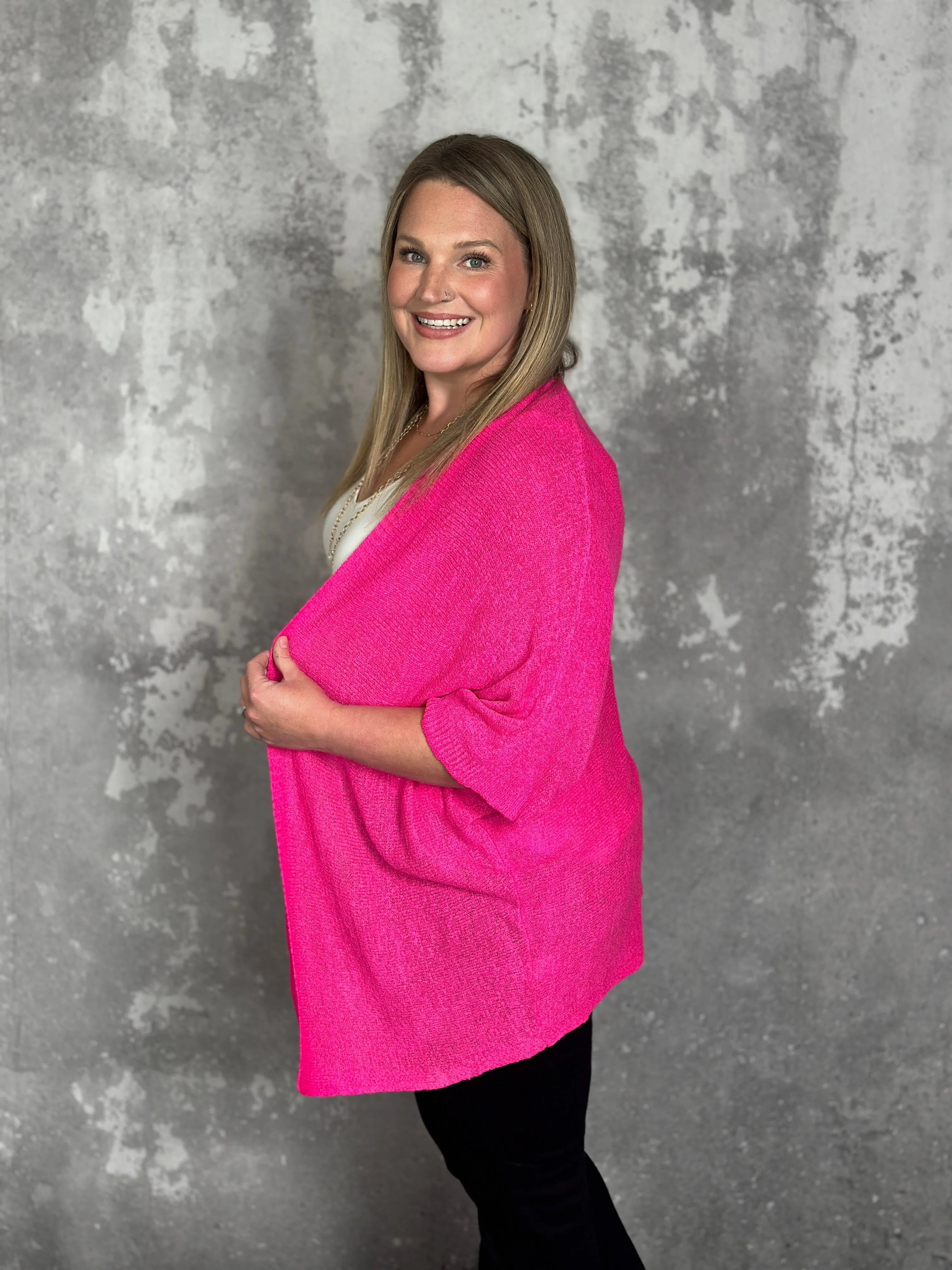 Short Sleeve Stunner Cardigan - Pink