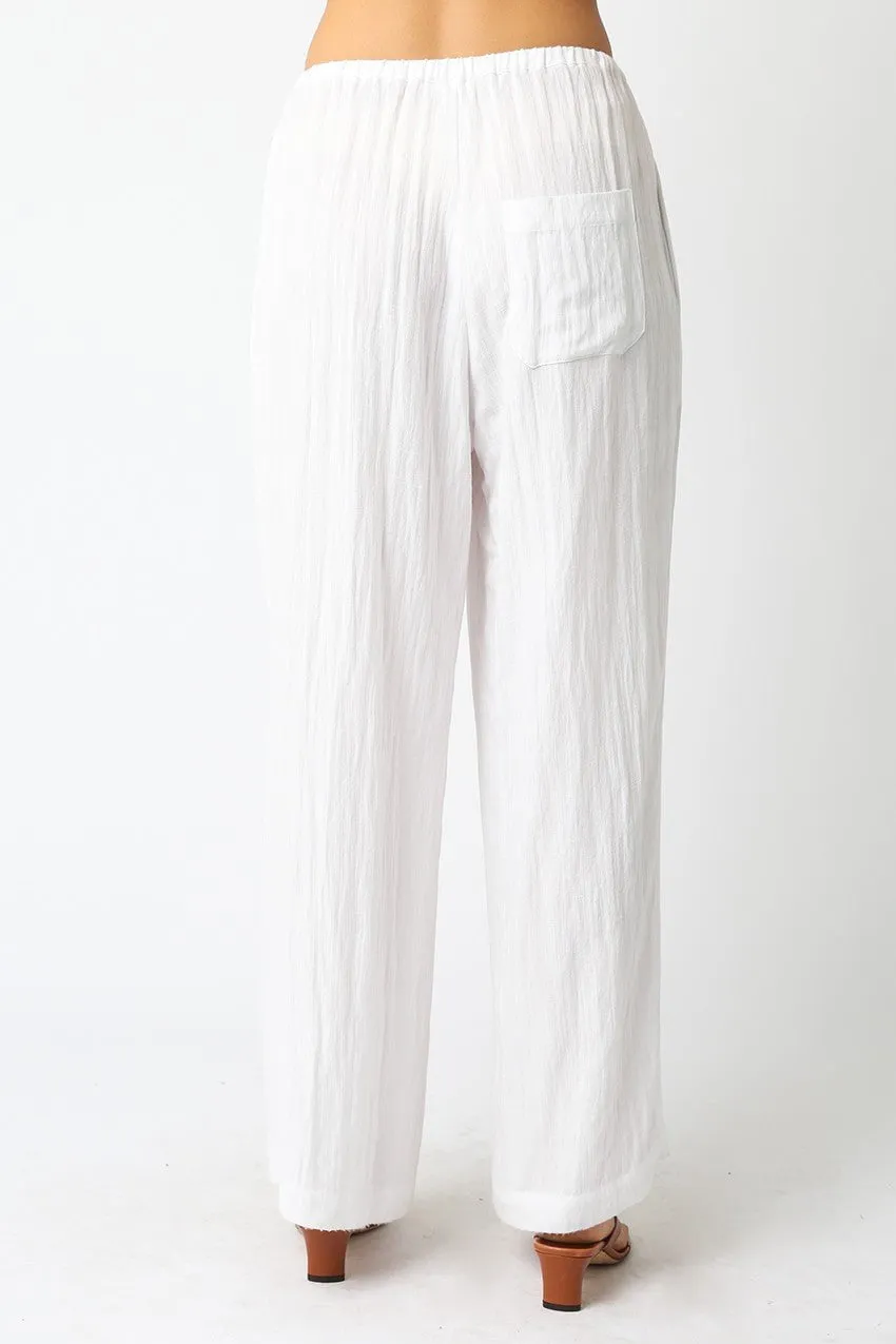 Solara White Drawstring Pants