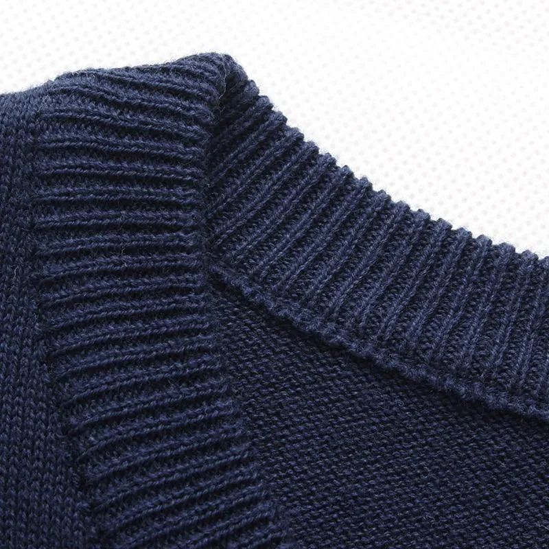 Sweater Casual Pullover Men Autumn Round Neck Patchwork Knitted Brand Male Sweaters