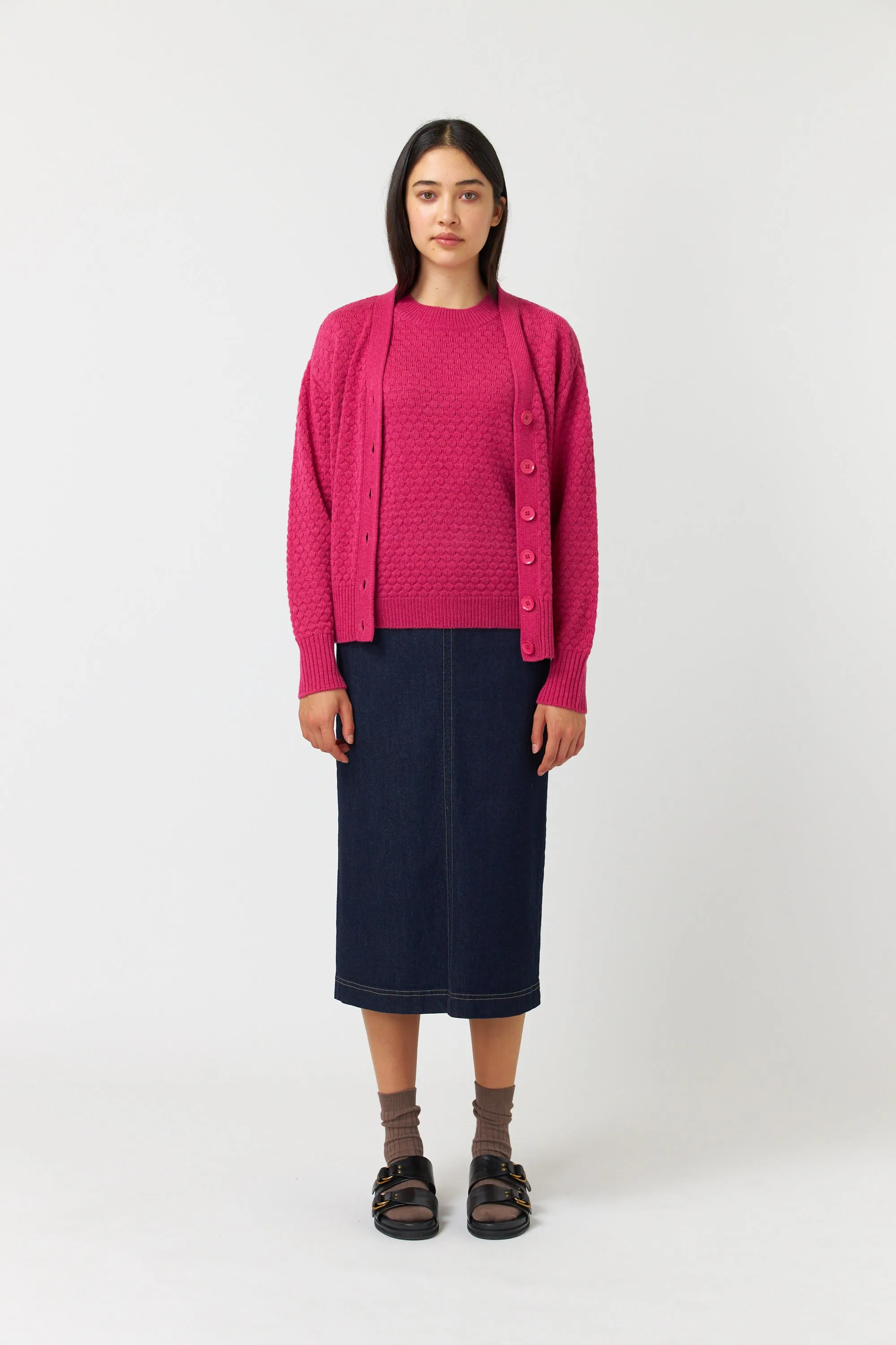 Sylvester Bubble Cardigan - Raspberry
