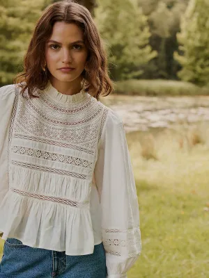 Tokyo Embroidered Top - Ecru