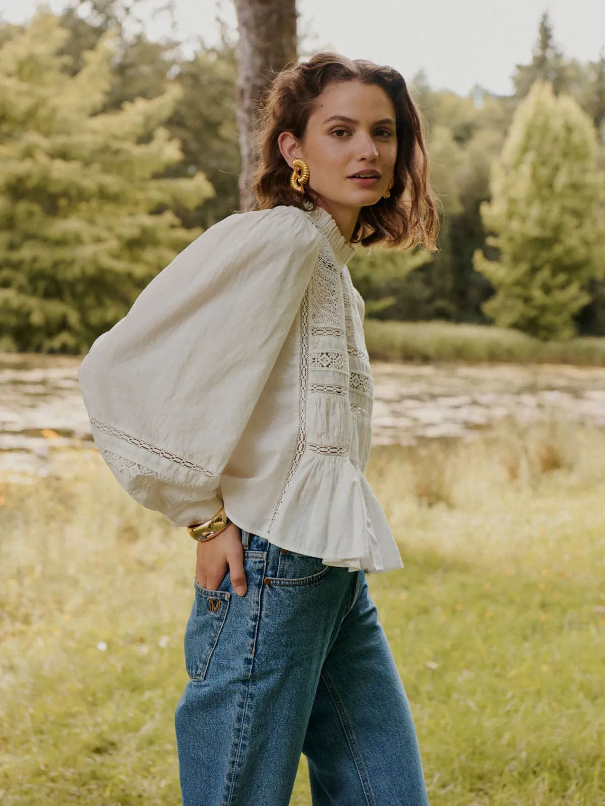 Tokyo Embroidered Top - Ecru