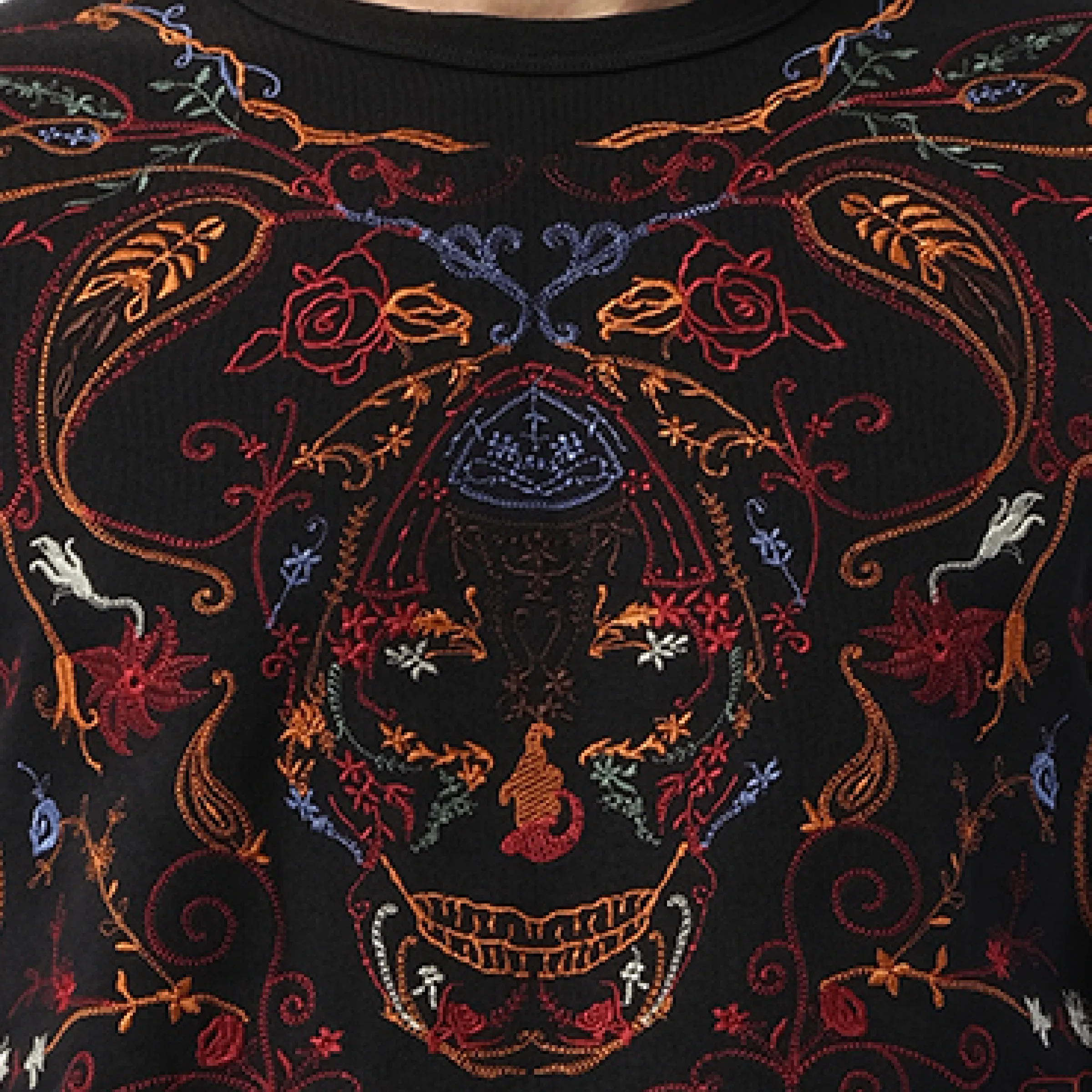 Victorian Emb Sweatshirt in Black