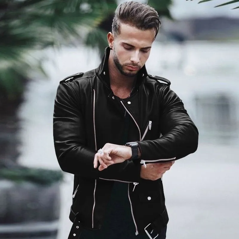West Louis Style PU Leather Jacket