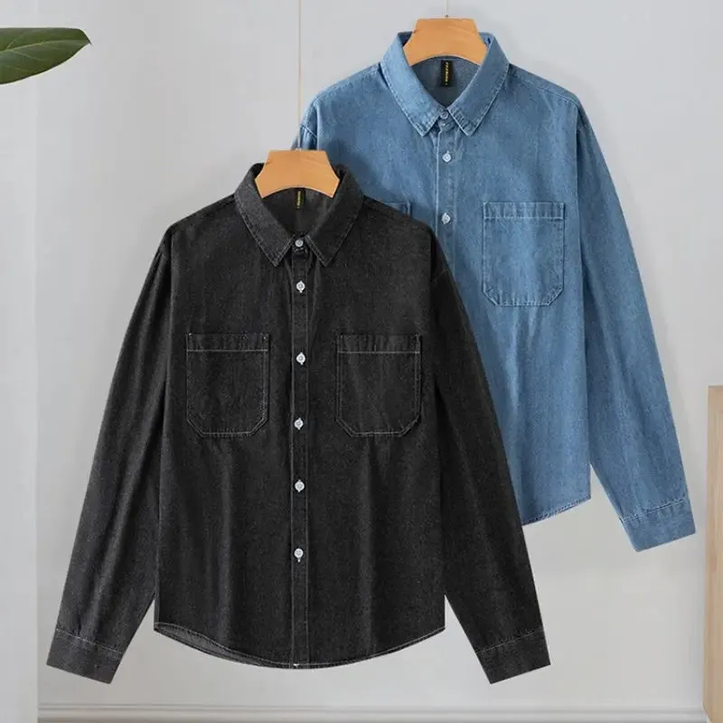 Women's Long Sleeve Denim Shirt - All-matching, Effortlessly Stylish
